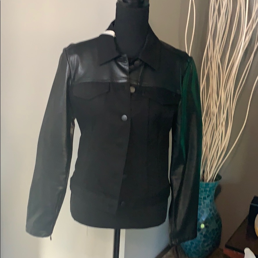 French Connection Faux Leather Trim Jacket Nwot Hostpick